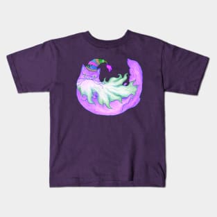 Magical Purple Wizard Cat Kids T-Shirt